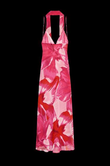 LANGES KLEID MIT FOULARD-PRINT - Rosa von Zara - Bild 0