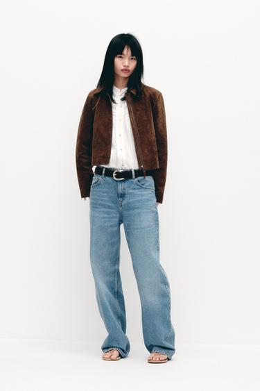 100% LEATHER JACKET - Brown by Zara - Image 0