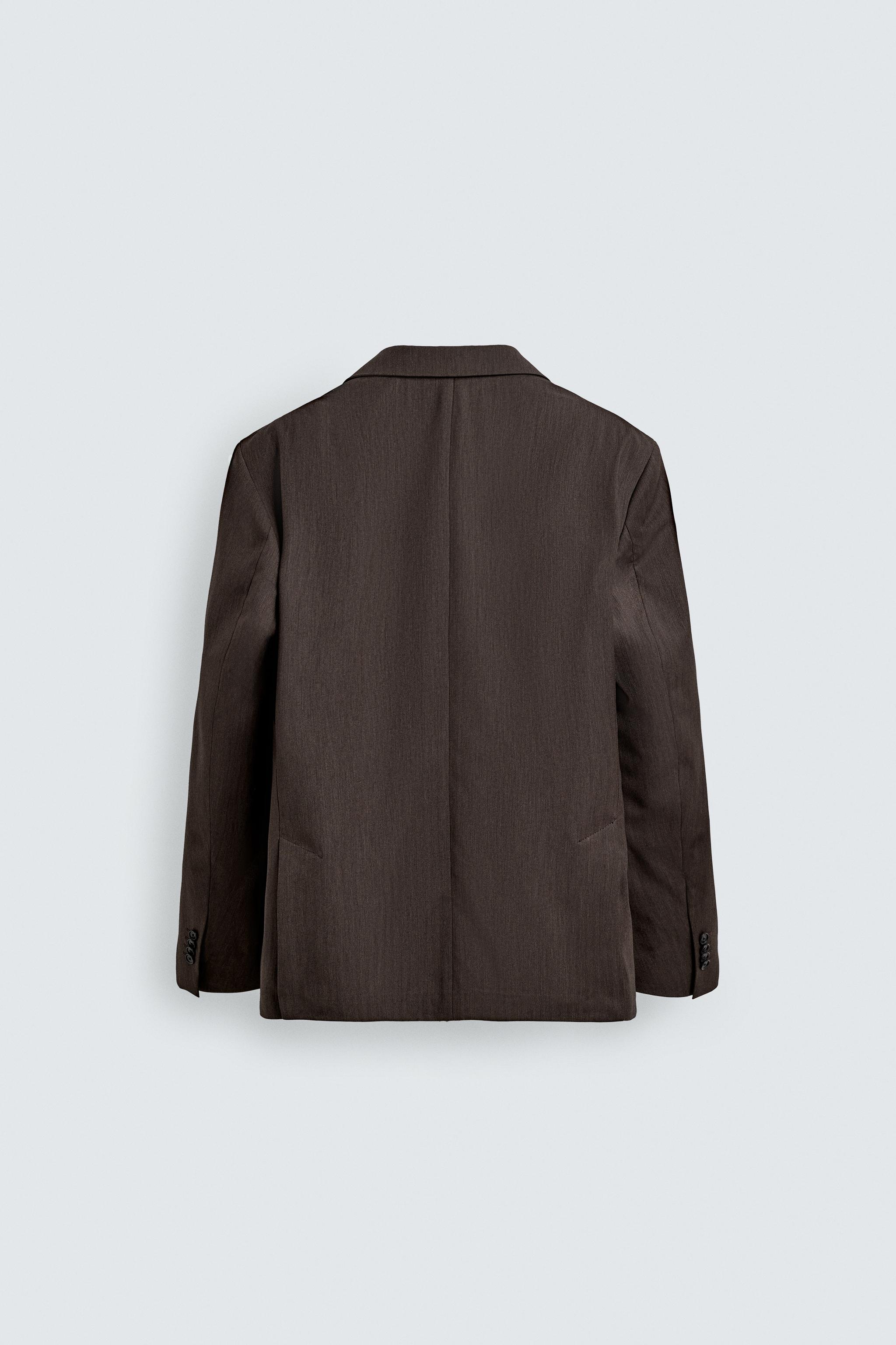 HERRINGBONE DOUBLE BREASTED SUIT JACKET