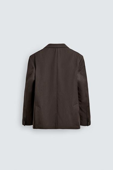 VESTE DE COSTUME À BOUTONNAGE CROISÉ À CHEVRONS - Marron de Zara - Image 7