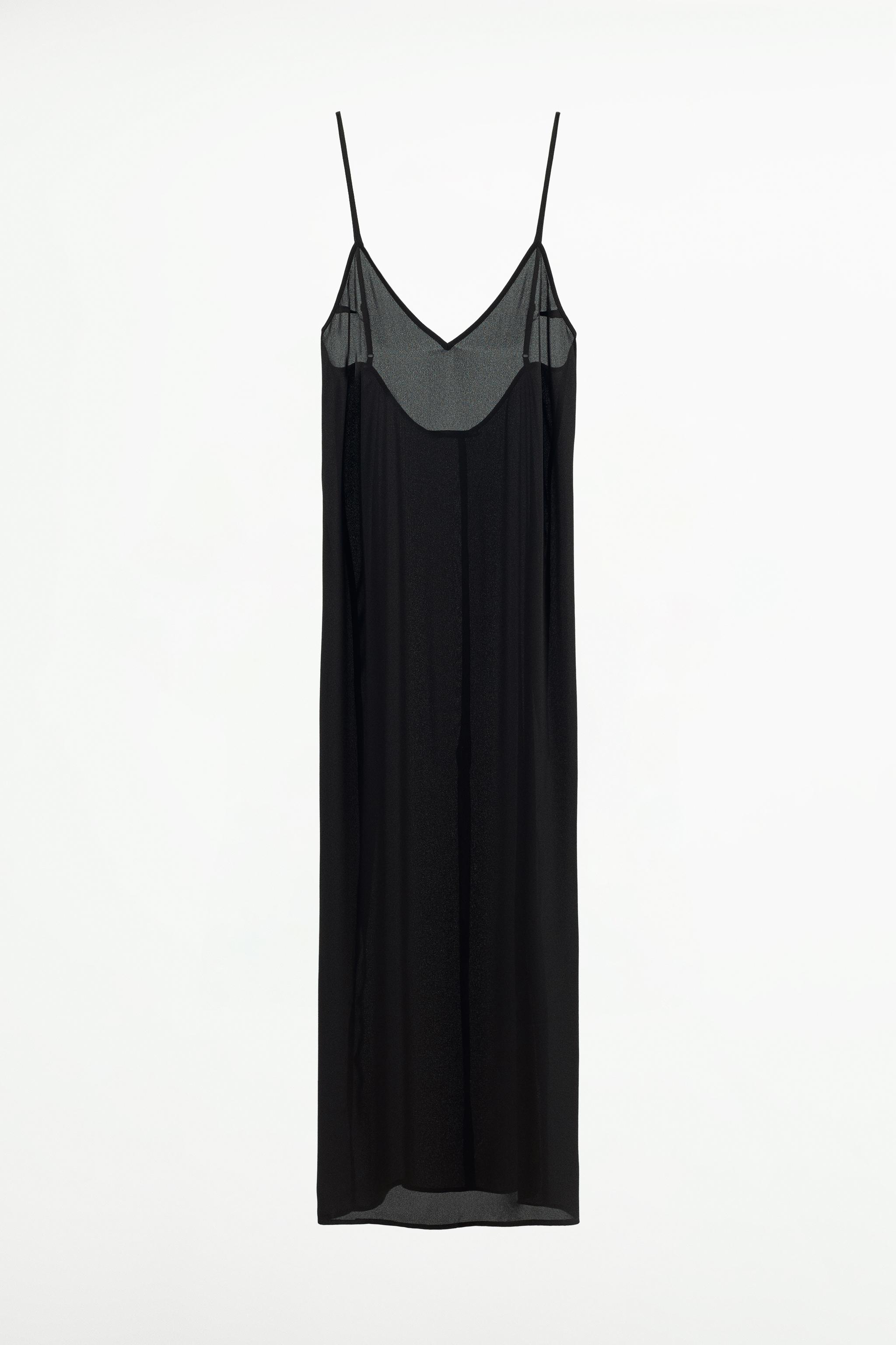 Zara black silk dress sale