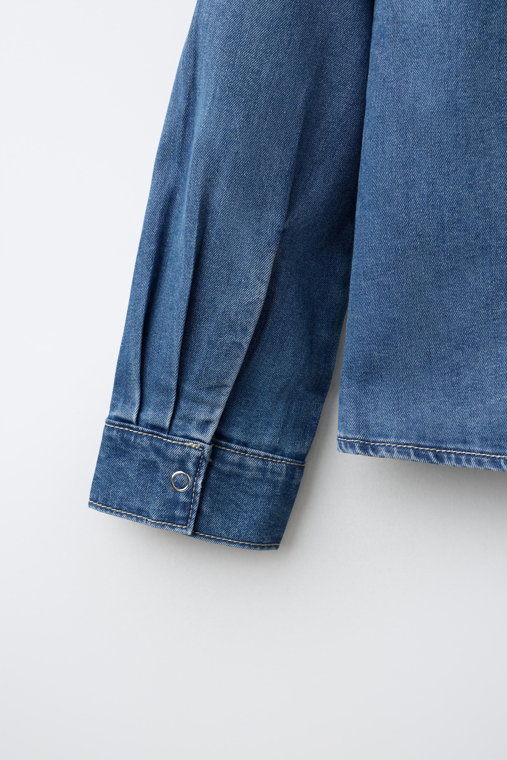 Детские рубашки Zara SAILOR COLLAR DENIM SHIRT — фото 4