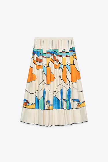 ZW COLLECTION PRINTED PLEATED SKIRT - Printed by Zara - Image 8