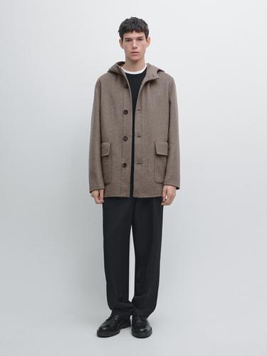 Zara Short wool blend coat with hood - 758 - Image 0