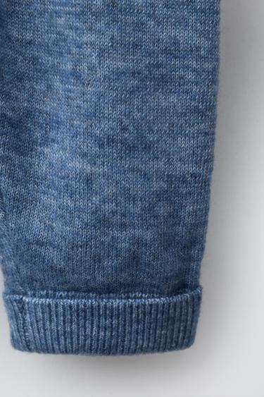 PANTALON SAROUEL AVEC LAINE ET CACHEMIRE - Bleu chiné de Zara - Image 3