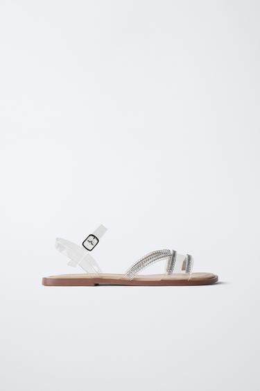 Zara NOVELTY VINYL SANDALS - Silver - Image 0