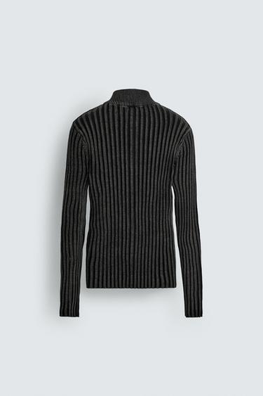TEXTURED RIBBED JACKET - Black by Zara - Image 7