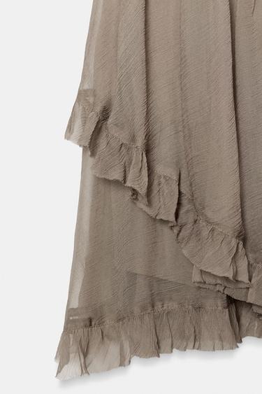 ZW COLLECTION RUFFLED SKIRT - Taupe grey by Zara - Image 5