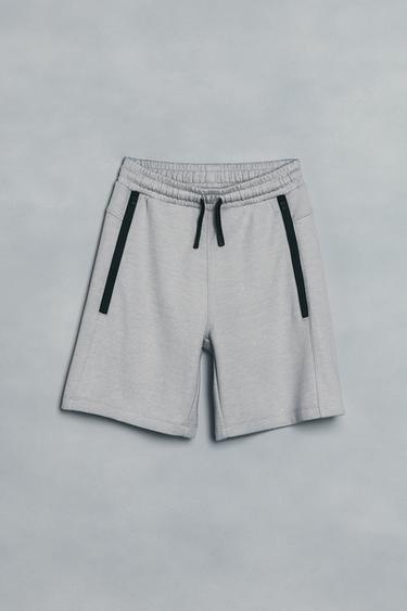 SPORTY BERMUDA SHORTS WITH CONTRAST ZIPS - Grey by Zara