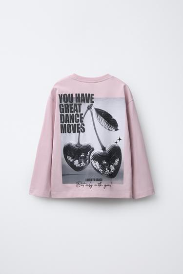 CHERRY PRINT T-SHIRT - Pink by Zara - Image 1