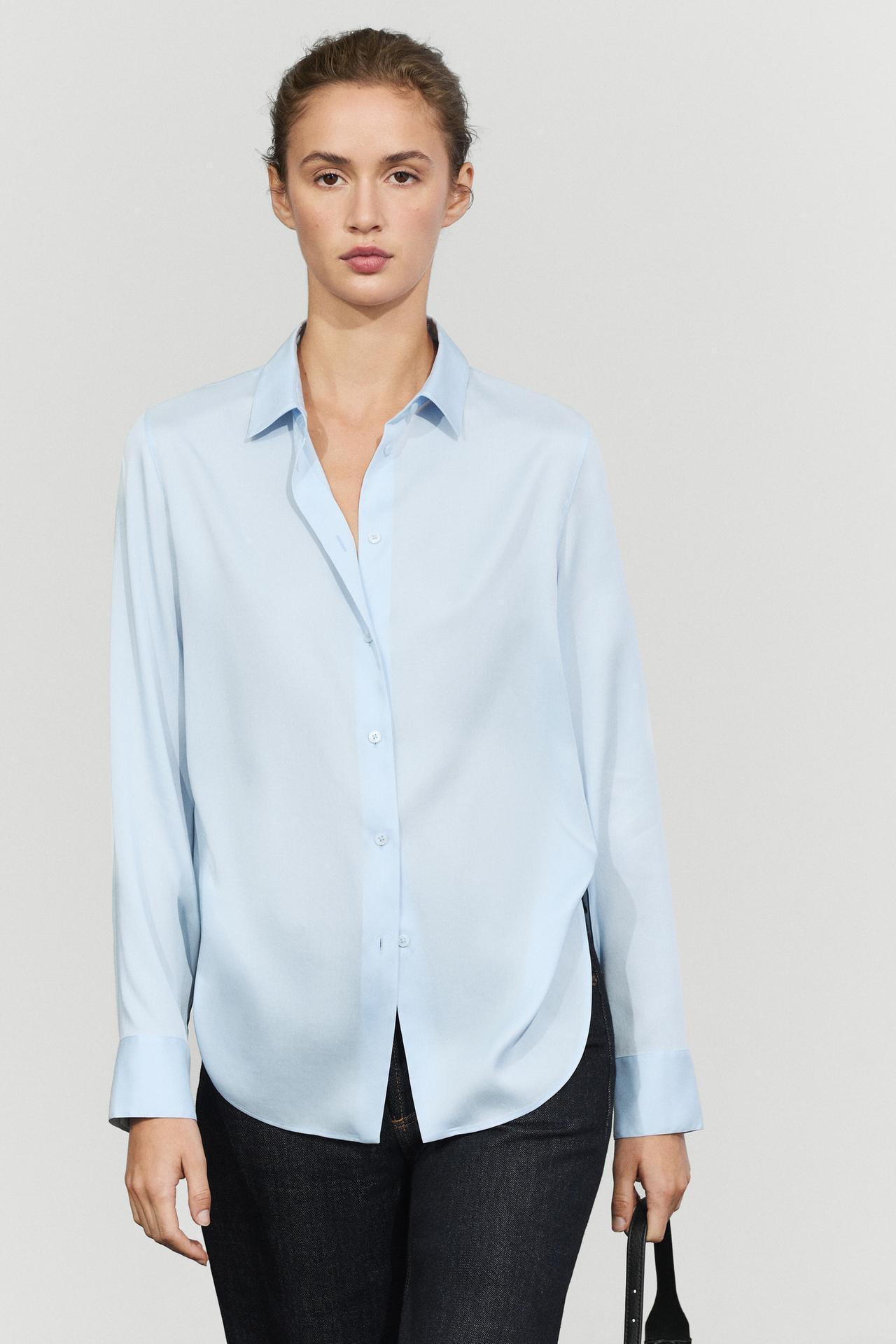 Fluid lyocell shirt — Sky blue