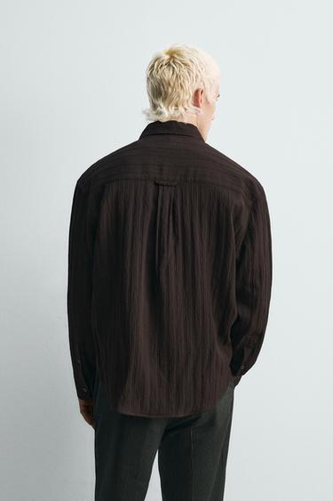 LIMITED EDITION STRIPED JACQUARD SHIRT - Brown by Zara - Image 2