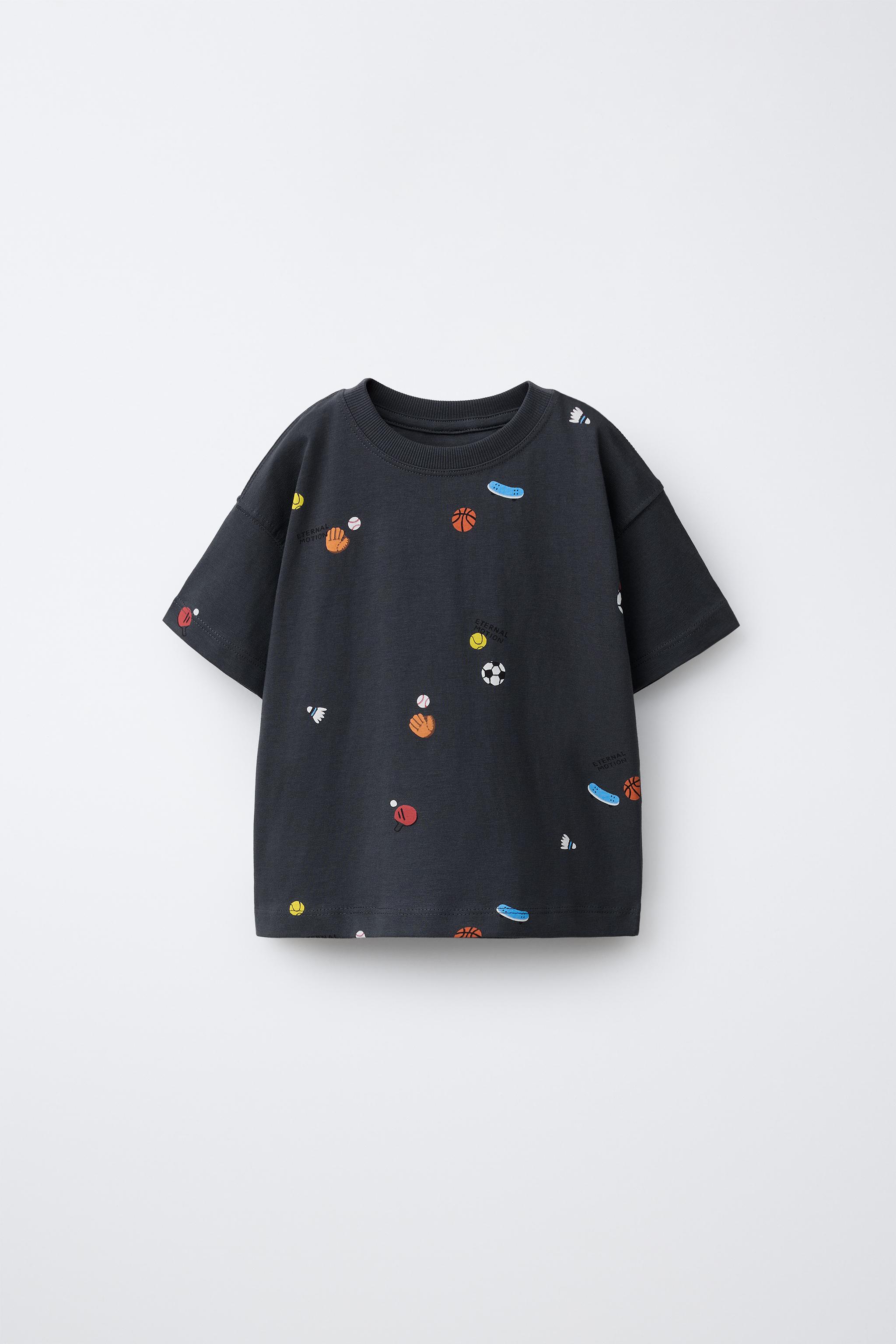 PRINTED T-SHIRT - Anthracite grey | ZARA United States