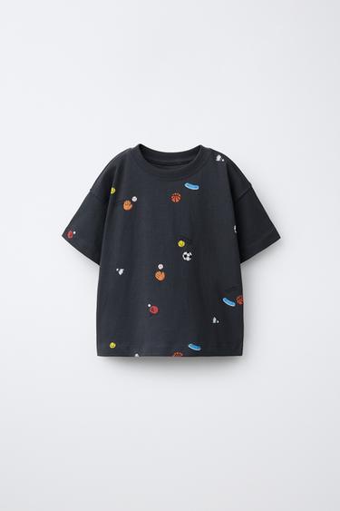 CAMISETA ESTAMPADO - Gris antracita de Zara