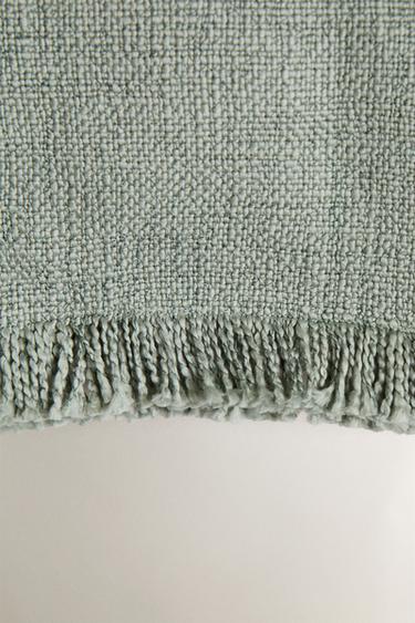 FRINGED CUSHION COVER - Light blue by Zara