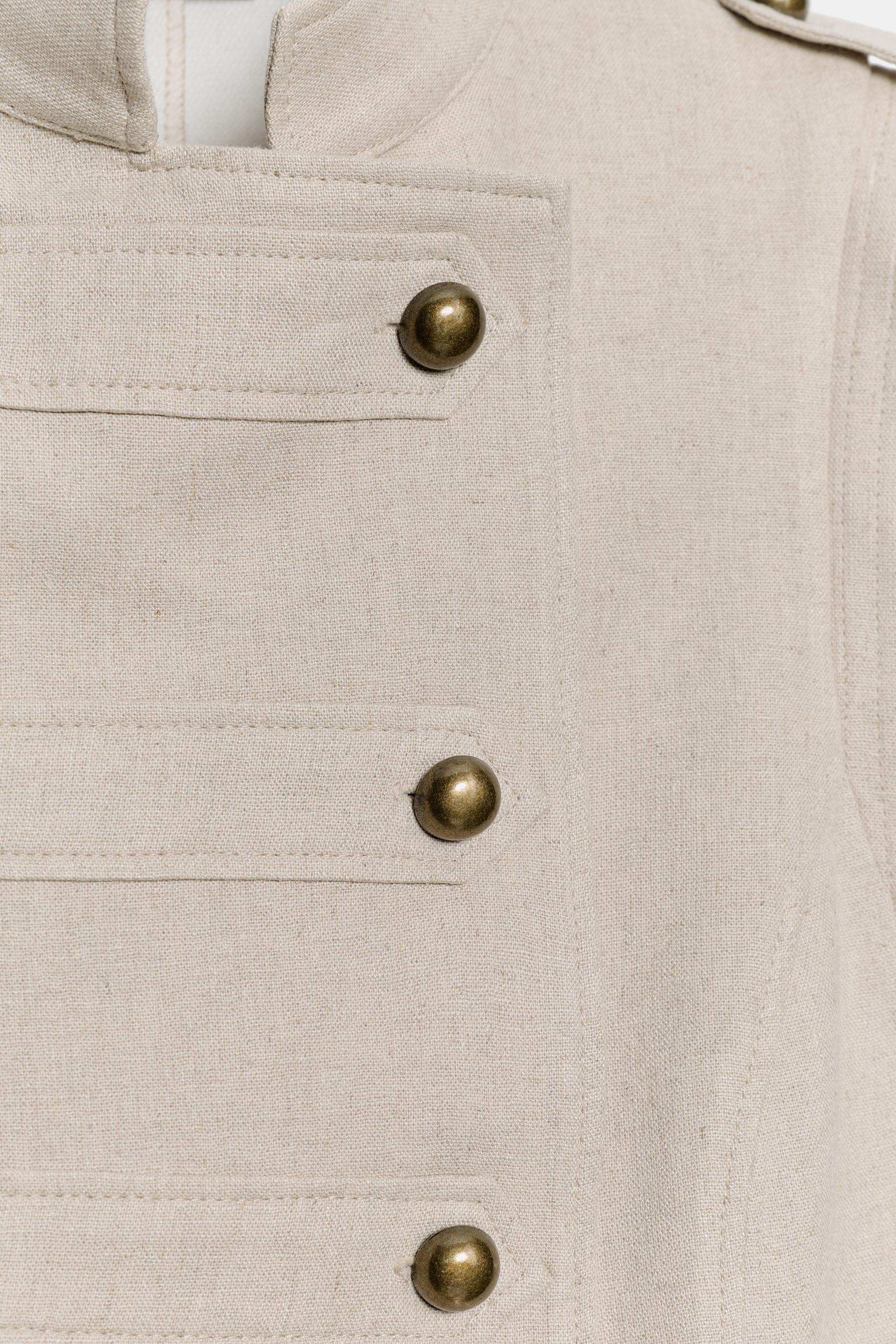 LINEN MINI FIREMAN CLASP DRESS