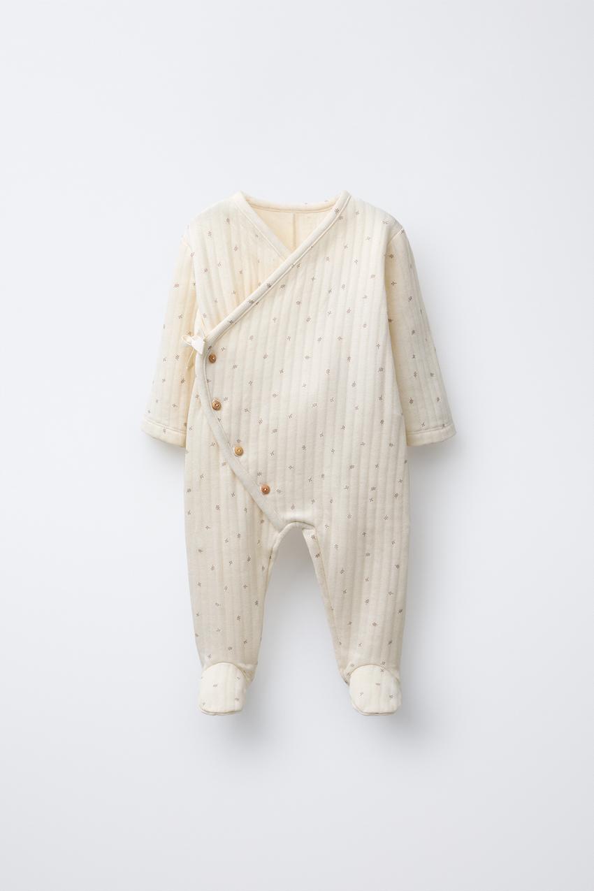 TWIG PRINT QUILTED ROMPER