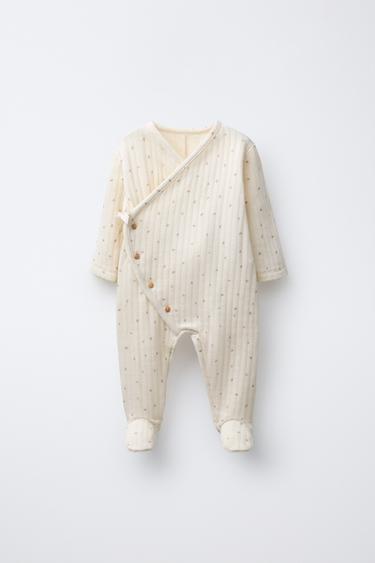 TWIG PRINT QUILTED ONE-PIECE SUIT - Ecru by Zara