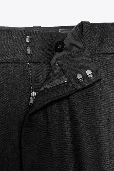 BUCKLE LINEN BLEND TROUSERS ZW COLLECTION - Black by Zara - Image 6