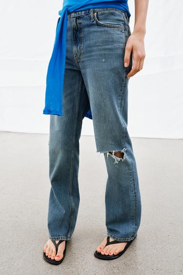 ZW COLLECTION BOOTCUT MID-WAIST JEANS - Mid-blue by Zara