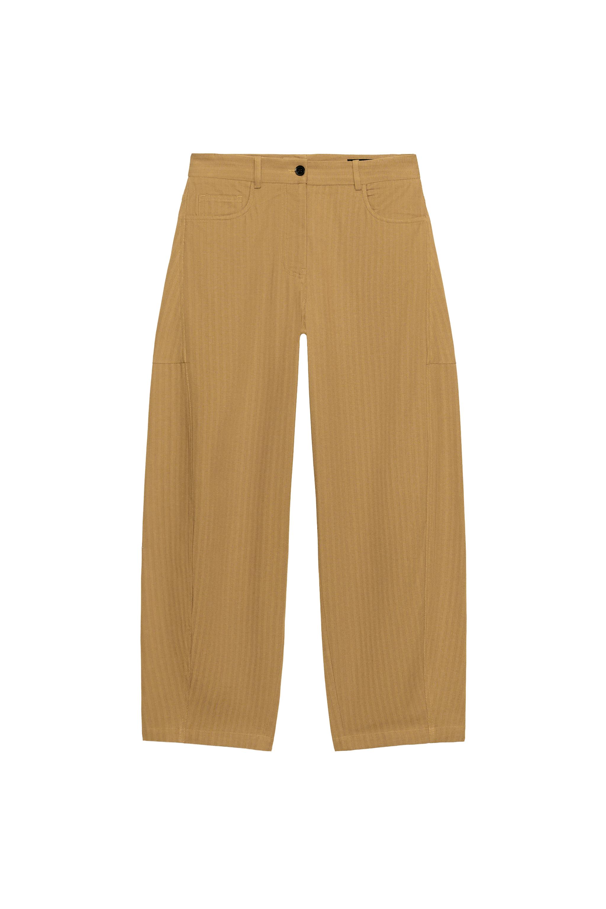 ZW COLLECTION HERRINGBONE TAPERED PANTS - Mid-camel | ZARA Canada