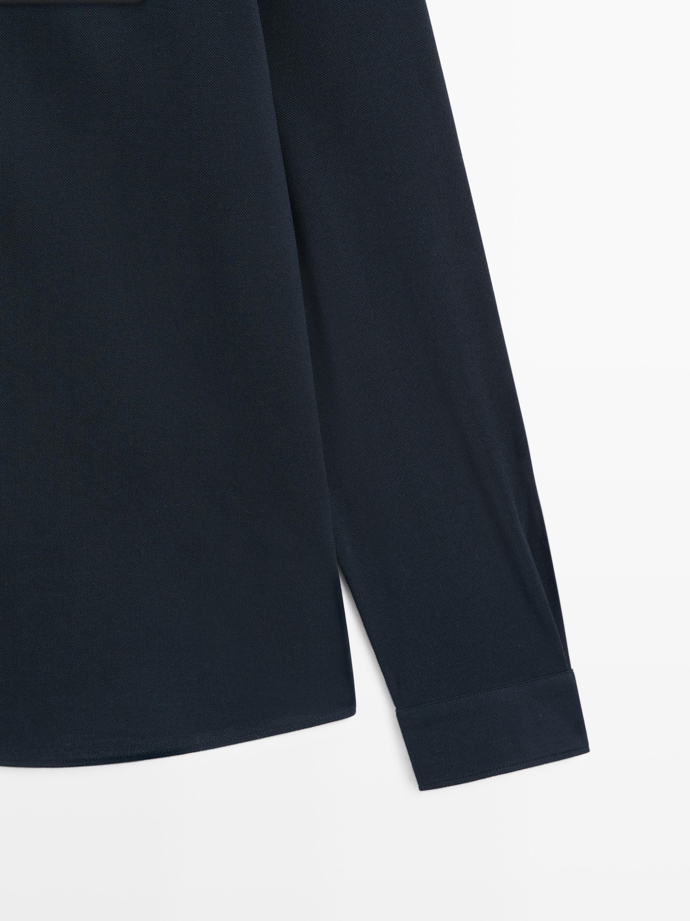 Regular fit melange shirt