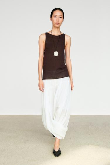 Zara Fine-knit halter top - Chocolate - Image 0