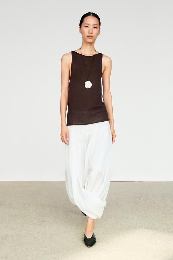 Fine-knit halter top from Zara - $100