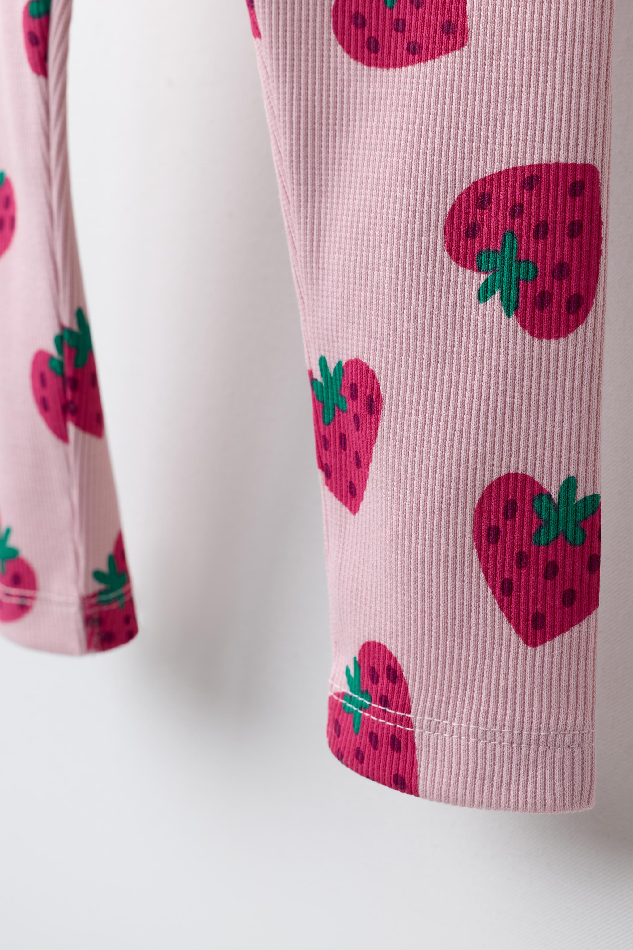 Детские леггинсы Zara STRAWBERRY RIBBED LEGGINGS — фото 4