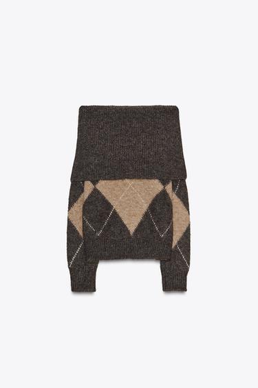 JERSEY PUNTO PALABRA DE HONOR ROMBOS - Gris / Beige de Zara