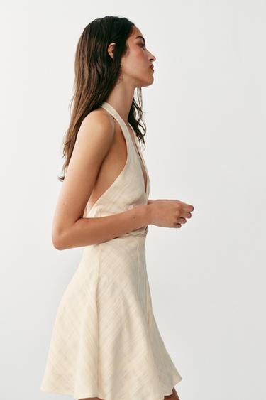 RUSTIC HALTER NECK MINI DRESS - Mid-ecru by Zara - Image 2