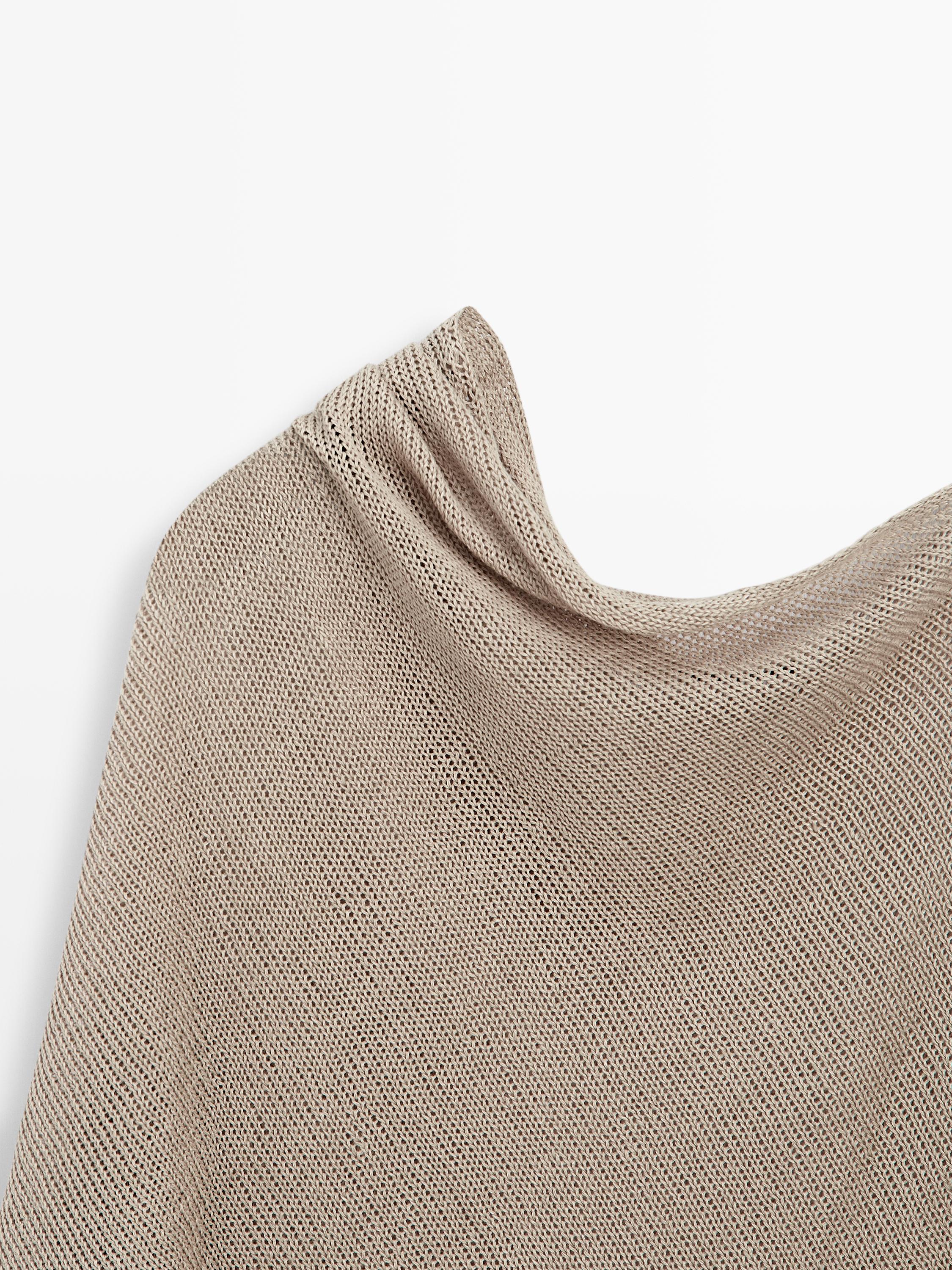 Linen blend knit cape