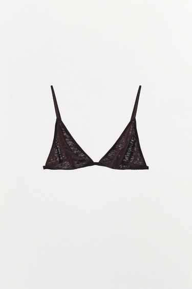 BASIC LINEN BRA — Dark brown 1