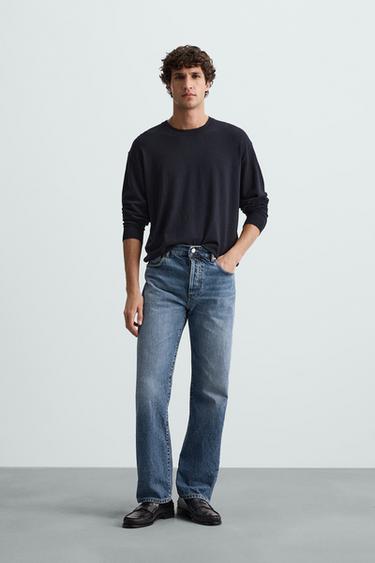 Zara BASIC VISCOSE BLEND SWEATER - Navy blue