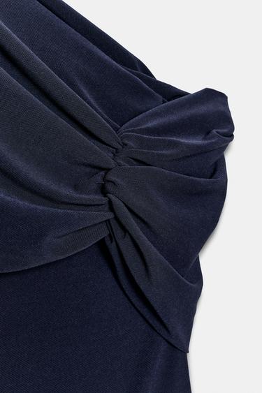 ASYMMETRIC GATHERED BODYSUIT - Blue by Zara - Image 6