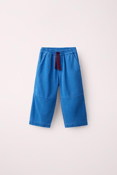 CREATED BY CARAMEL LONDON X ZARA ストレートパンツブルーZaraのCREATED BY CARAMEL LONDON X ZARA ストレートパンツ - ブルー
