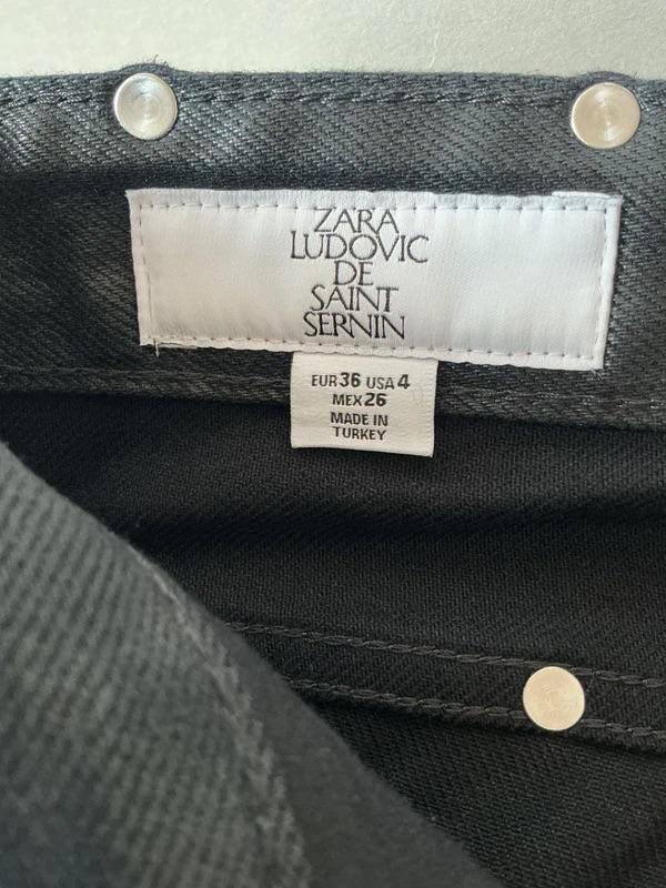 ZARA X LUDOVIC DE SAINT SERNIN LEATHER STYLE PANTS LIMITED COLLECTION BLACK FASHION JEANS - Image 3