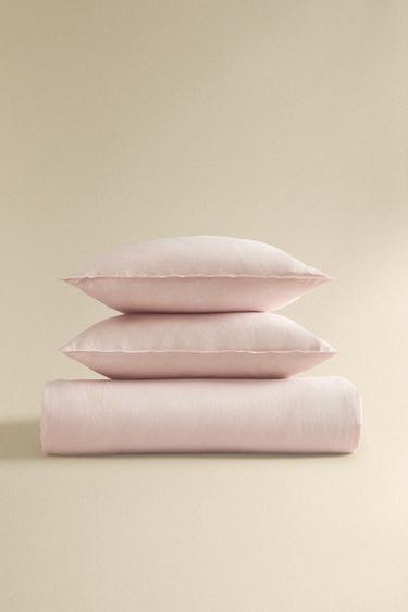 HOUSSE DE COUETTE LIN LAVÉ (140 GXM²) - Rose pâle de Zara - Image 5