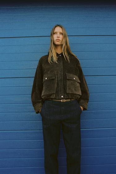 Z1975 BRAIDED BELT CHINO DENIM TROUSERS - Blue by Zara - Image 1