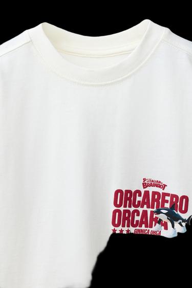 PRINTED ORCA SKIFIDOL ITALIAN BRAINROT™ T-SHIRT - White by Zara