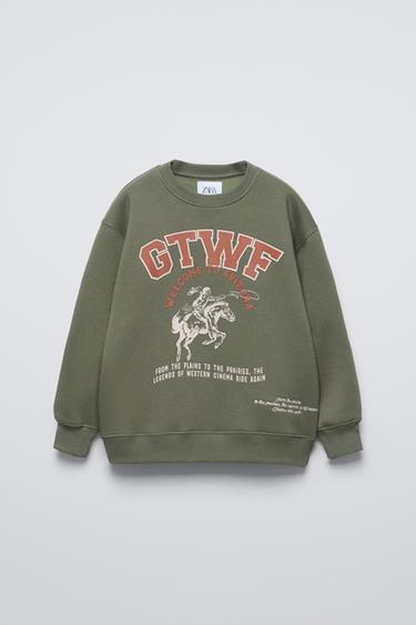 PRINTED SWEATSHIRT - Khaki by Zara