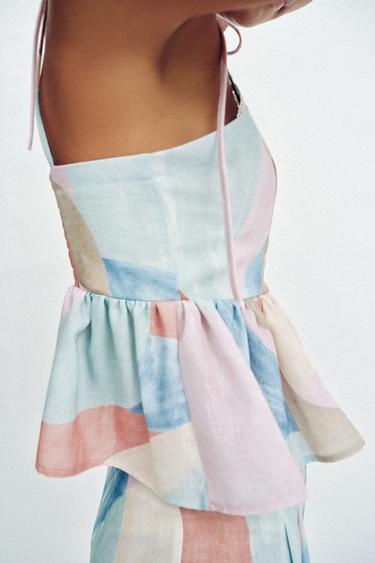 TOP STAMPATO CON SPALLINE - Multicolore di Zara