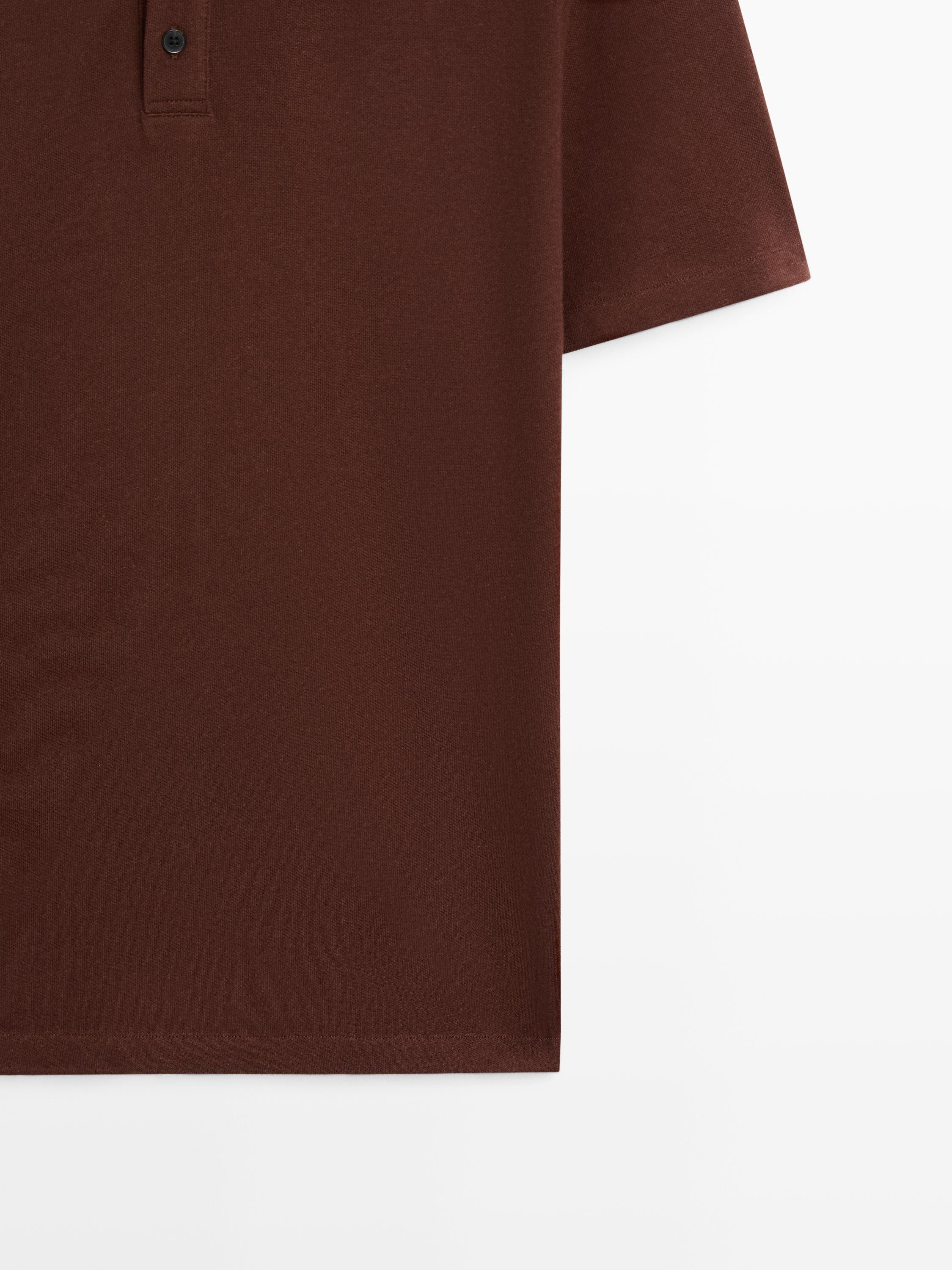 Polo micro-texturé en coton mélangé