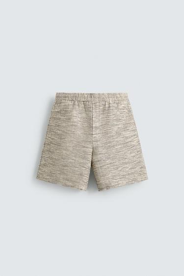 TEXTURED CONTRAST BERMUDA SHORTS - Ecru / Beige by Zara - Image 5