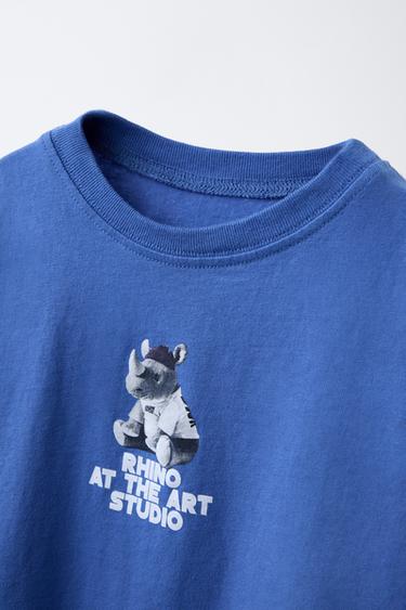 T-SHIRT IMPRIMÉ - Bleu de Zara - Image 2