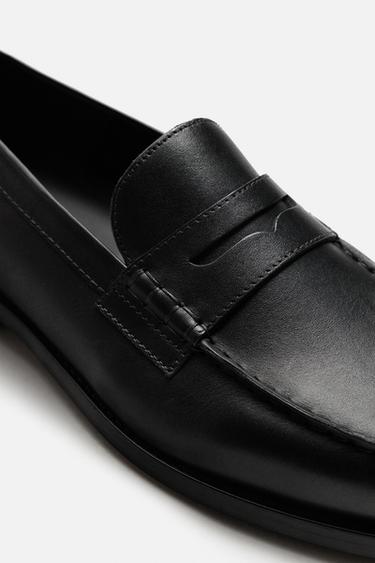 LEATHER PENNY LOAFERS - Black by Zara - Image 2