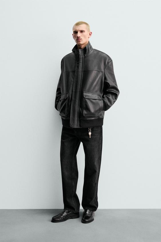 ORIGINS RELAXED FIT NAPPA LEATHER JACKET