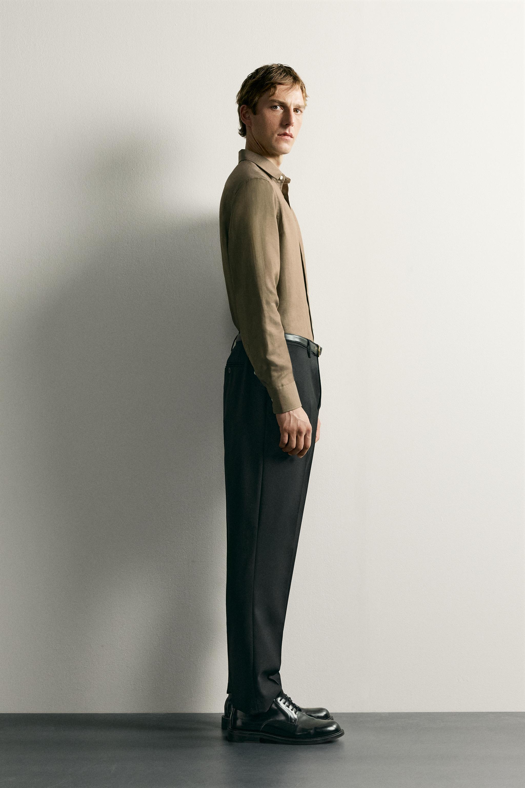 REGULAR FIT LINEN-LYOCELL SHIRT