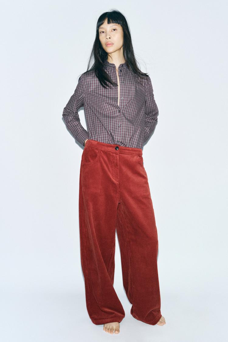 Combinar Pantalon Vichy Pantalon Rojo Cuadros Zara Pantalon Ancho