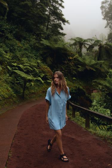MONO FLUIDO BOLSILLOS - Azul claro de Zara